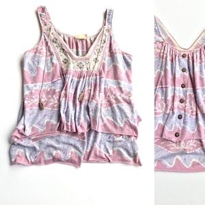 Free People Flowing Boho Tank, XS